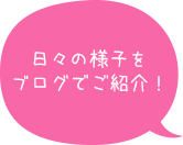 日々の様子をブログでご紹介！