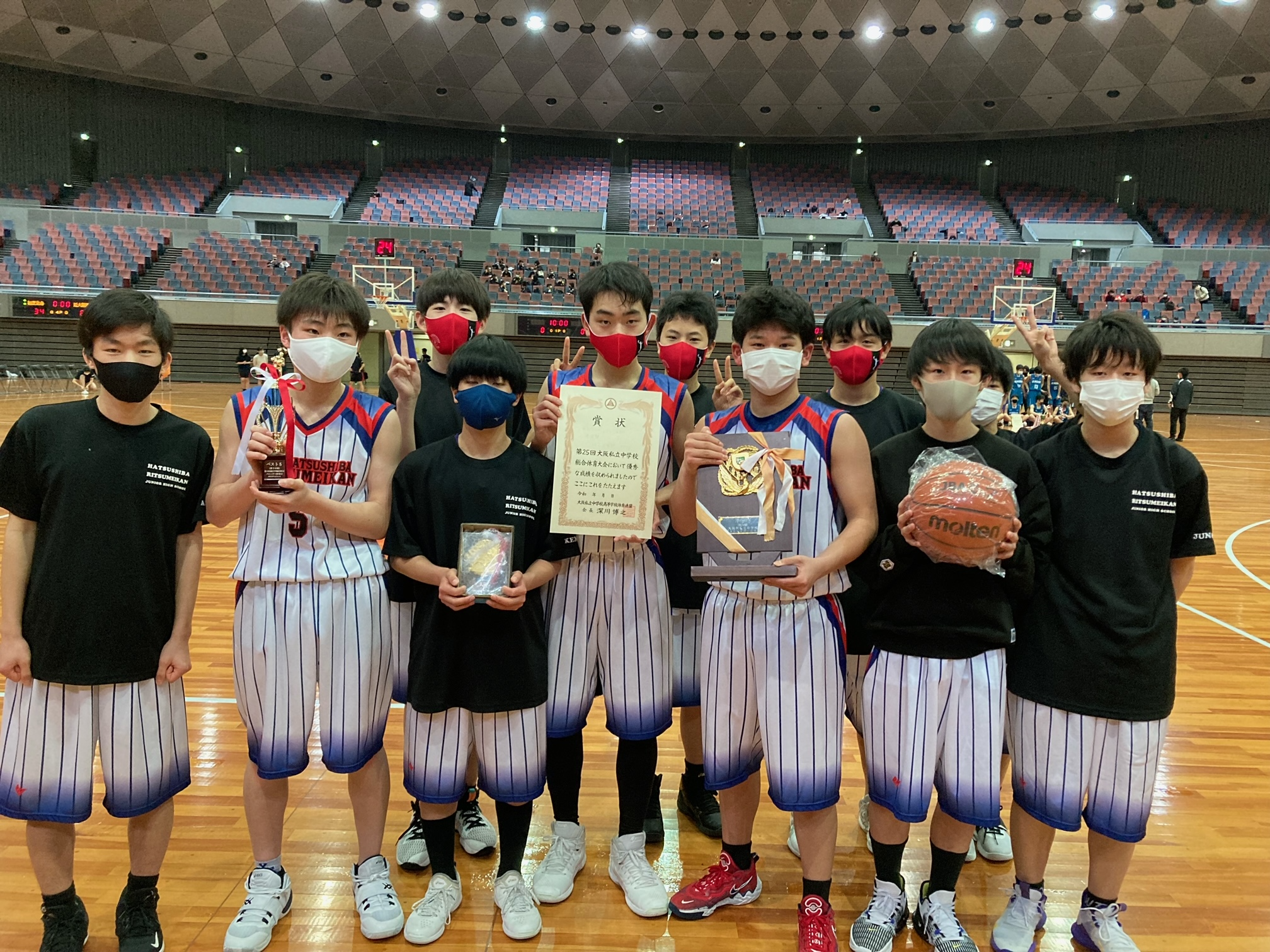 【中学クラブ】中学男子バスケットボール部　大阪私立中学校総合体育大会準優勝！