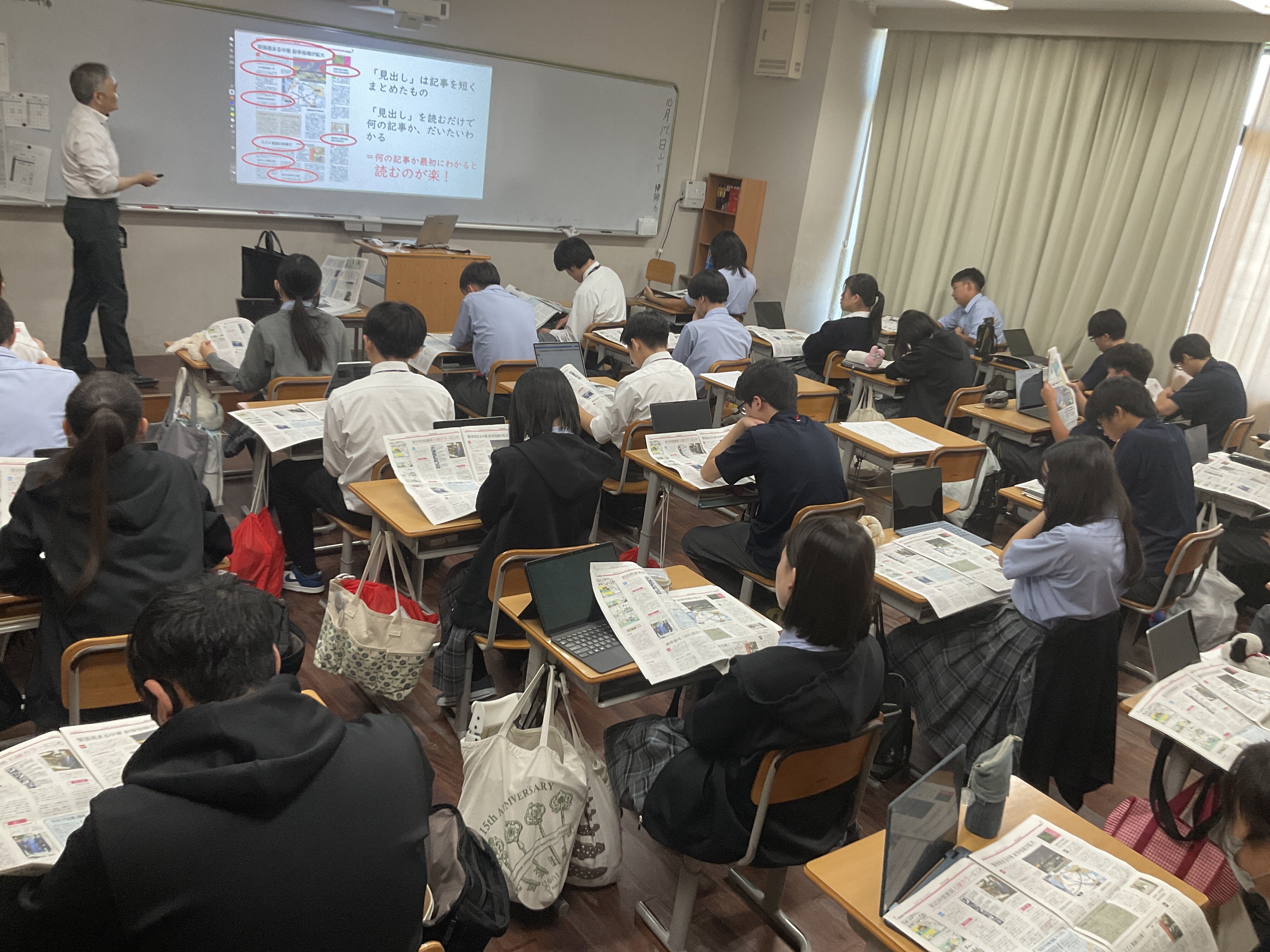 高校1年生 SSH 堺Well-being Project ② 特別授業 「文字情報から課題（解決すべき問題点）を探る」が行われました（STEAMSⅠ）